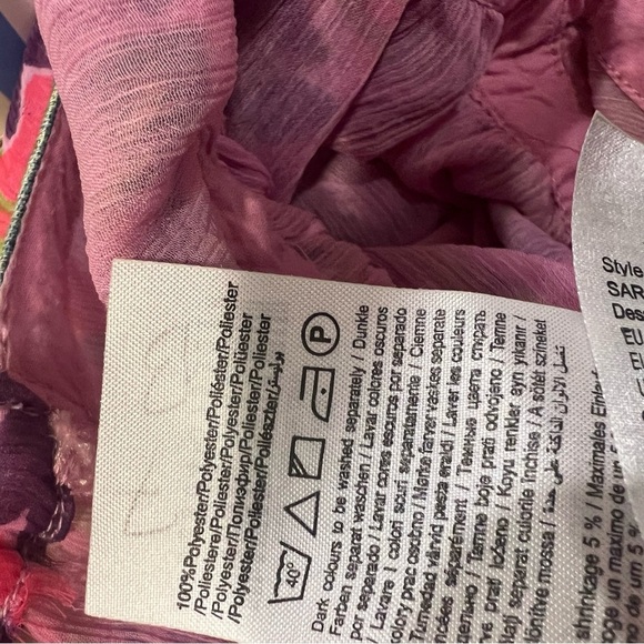 Y2K Pink and Green Floral and Denim Babydoll Halter Dress - Picture 9 of 9